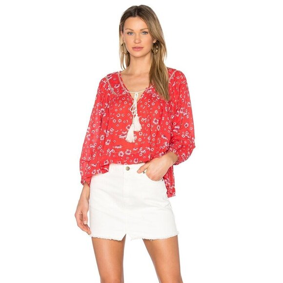 Free People Never A Dull Moment Peasant Top- Size XS - Picture 4 of 14